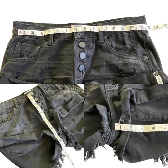 OneTeaspoon Black Bandits Long Rise Button Fly Twisted Cuff Hem Women’s Size 26 - Picture 8 of 9